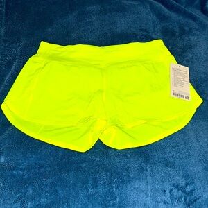 NWT Lululemon Speed Up Mid Rise Shorts. 4" inseam. Size 10 Tall,Highlight Yellow